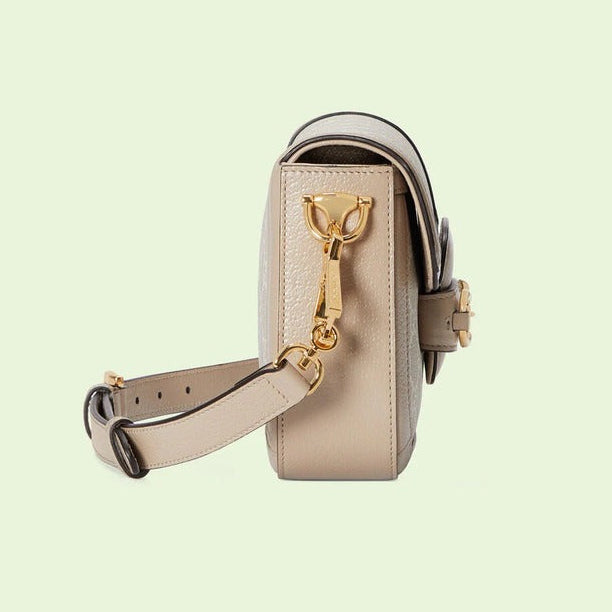 Gucci Horsebit 1955 Mini GG Crossbody Shoulder Bag – Beige