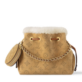 Louis Vuitton Mahina Suede Leather Bella Tote Bag – Beige