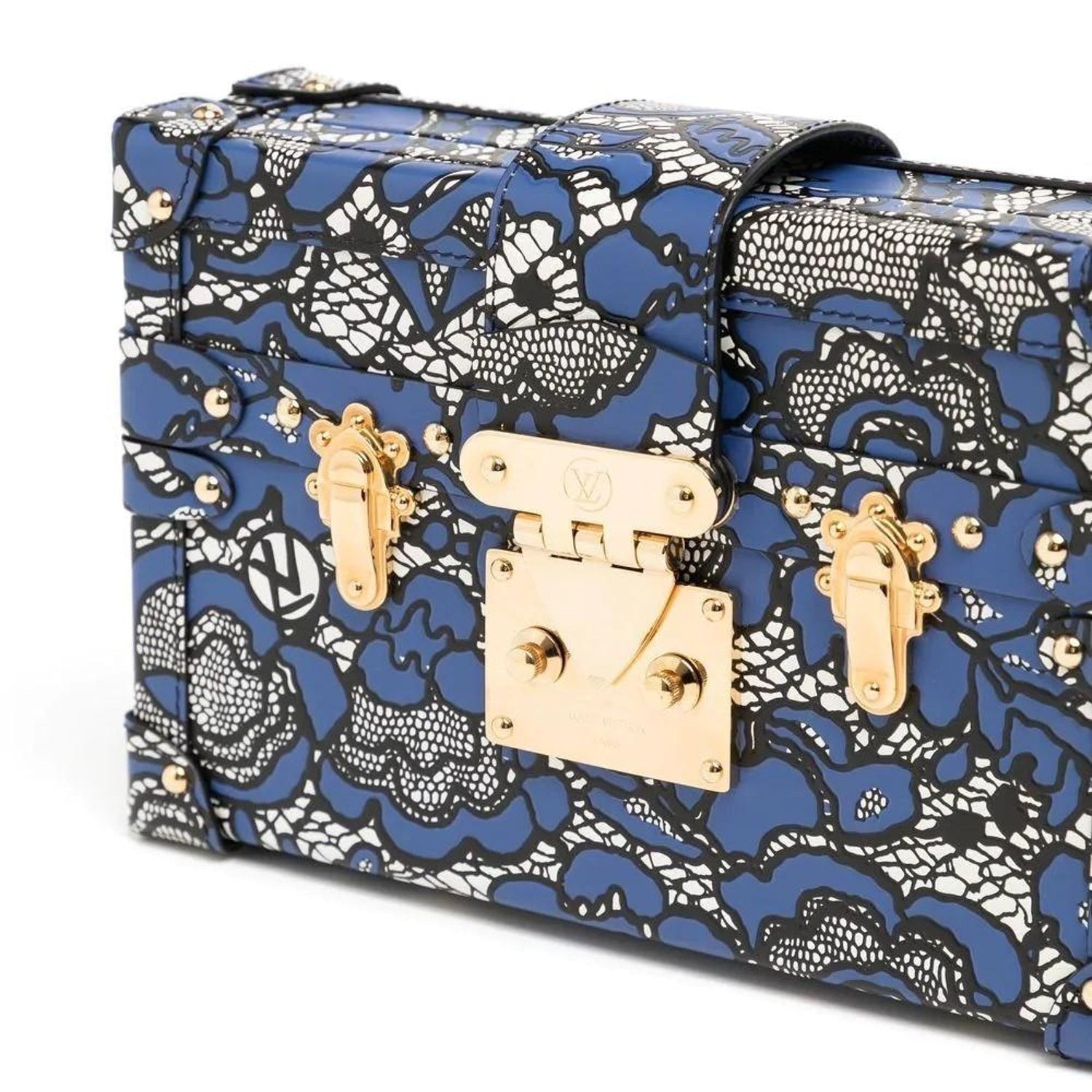 Louis Vuitton Floral Lace Print Petit Malle Handbag - Blue