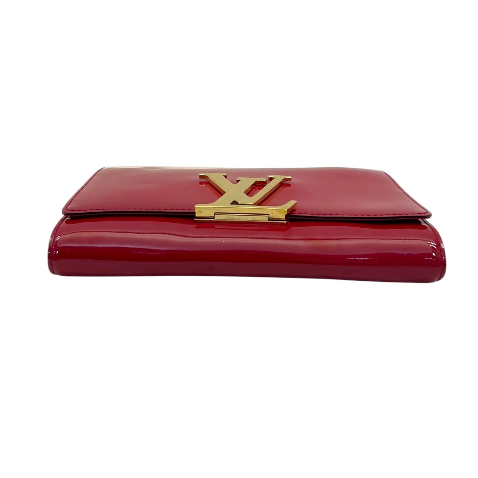 Louis Vuitton Vernis Patent Leather Louise Clutch - Wine Red