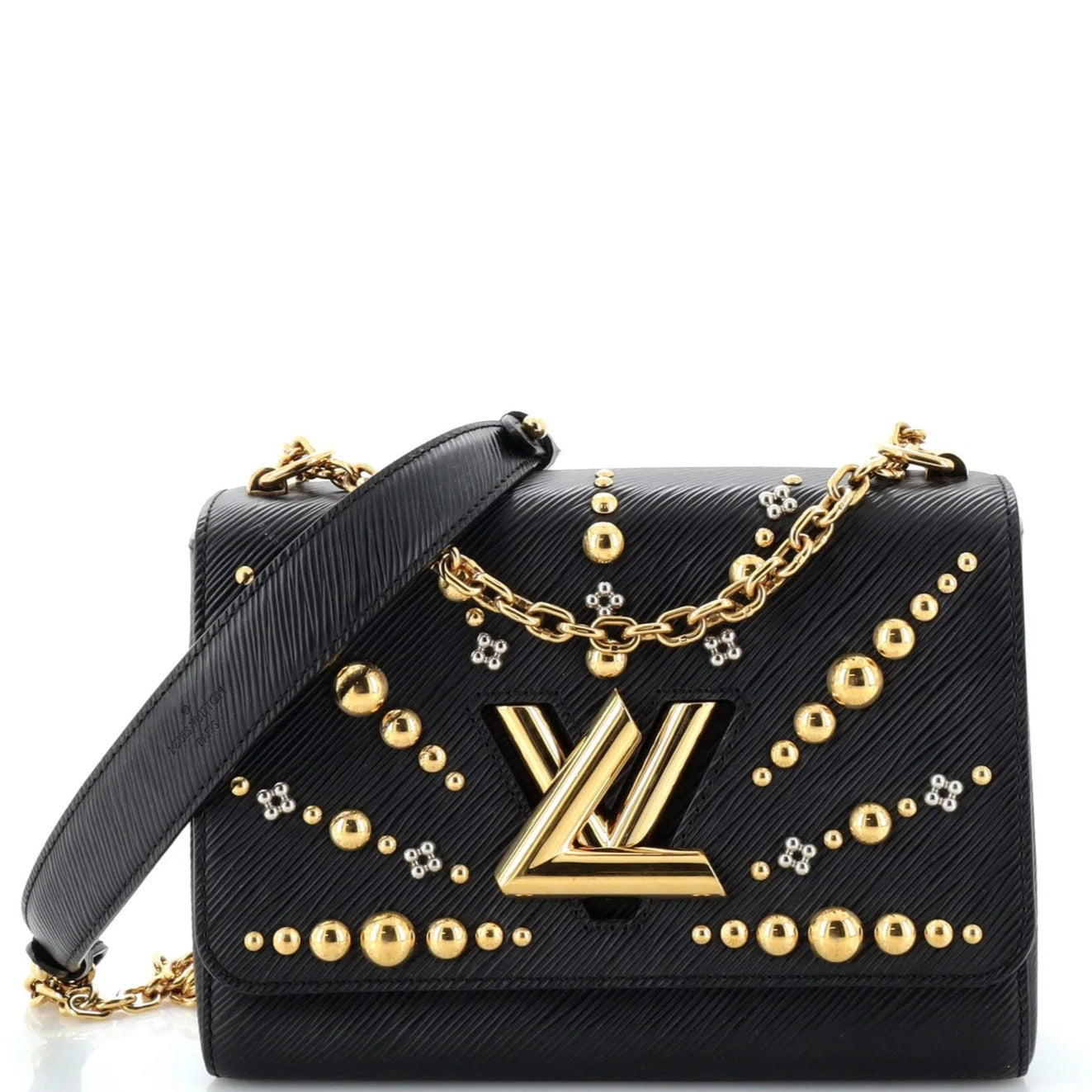Louis Vuitton Twist Studded Epi MM Handbag - Black