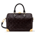 Louis Vuitton Calfskin Leather Speedy Trunk 25 Handbag – Acajou Black
