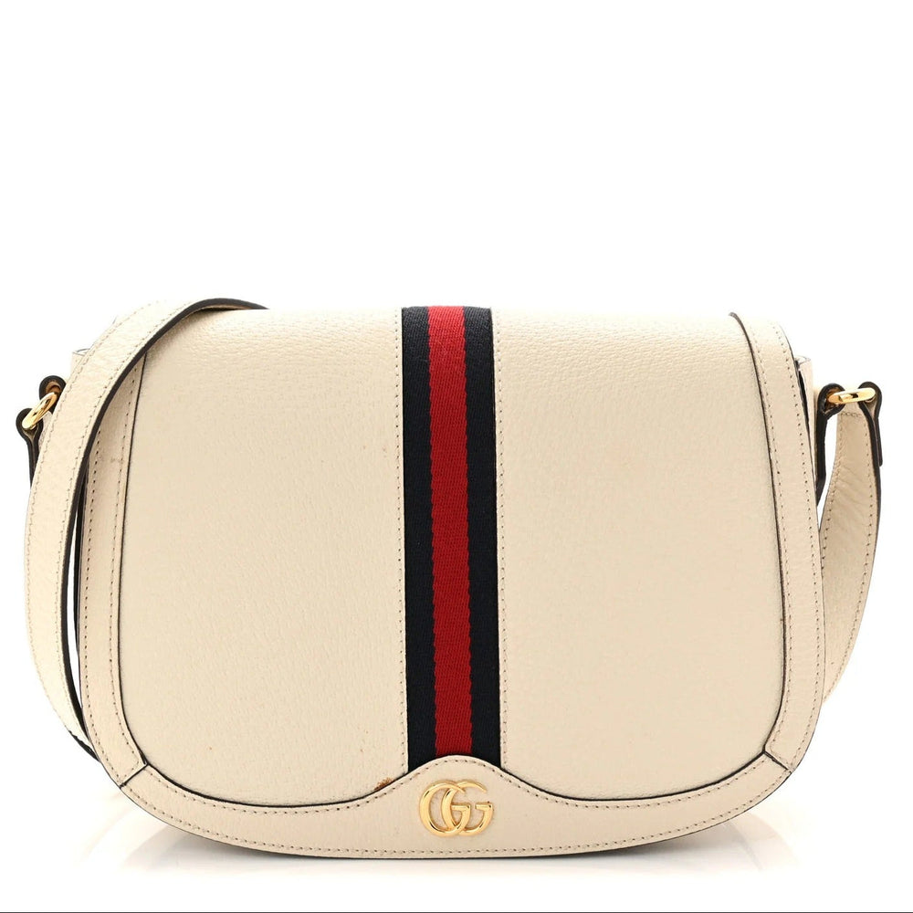 Gucci Textured Calfskin Small Ophidia Flap Bag – Mystic White