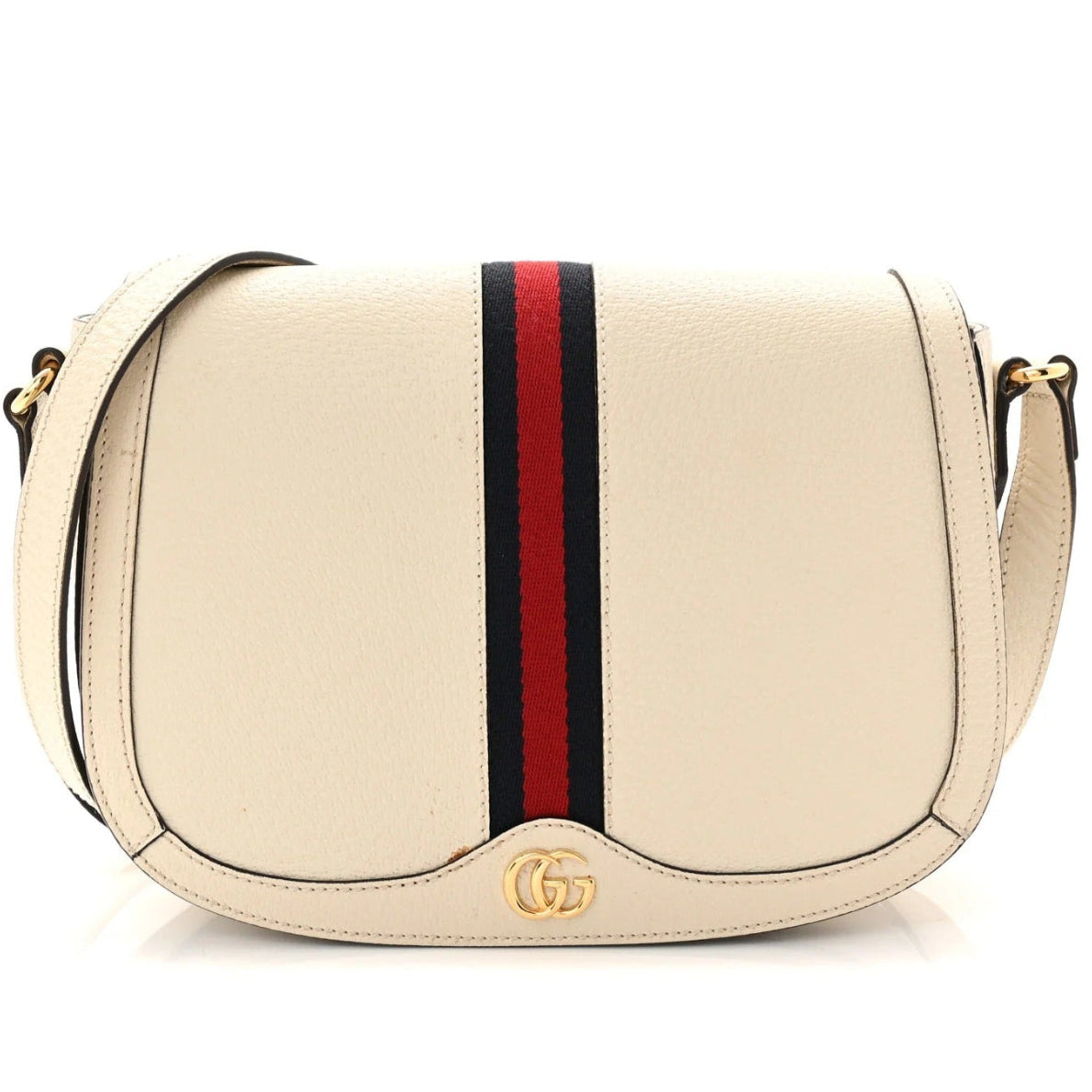 Gucci Textured Calfskin Small Ophidia Flap Bag – Mystic White