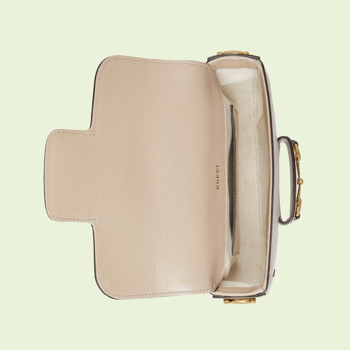 Gucci Horsebit 1955 Mini GG Crossbody Shoulder Bag – Beige