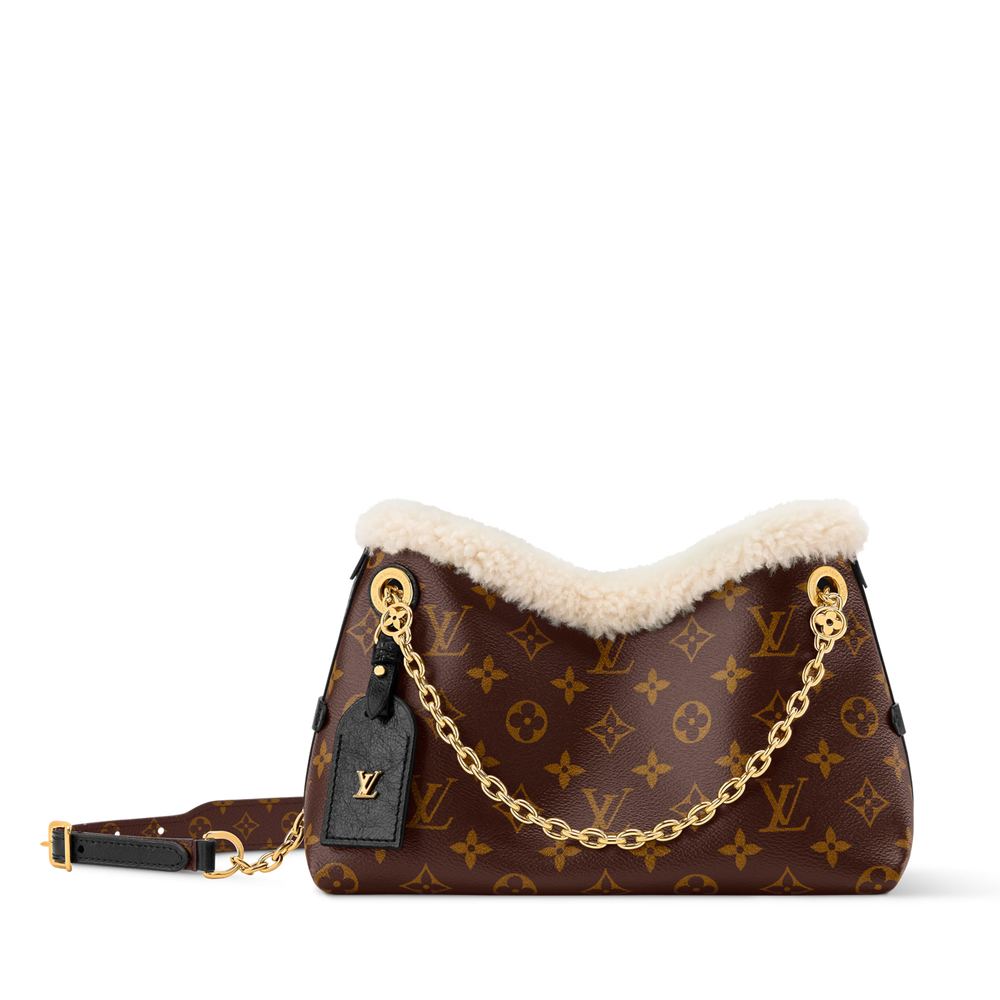Louis Vuitton LV Ski Monogram Shearling CarryAll BB Handbag – Brown