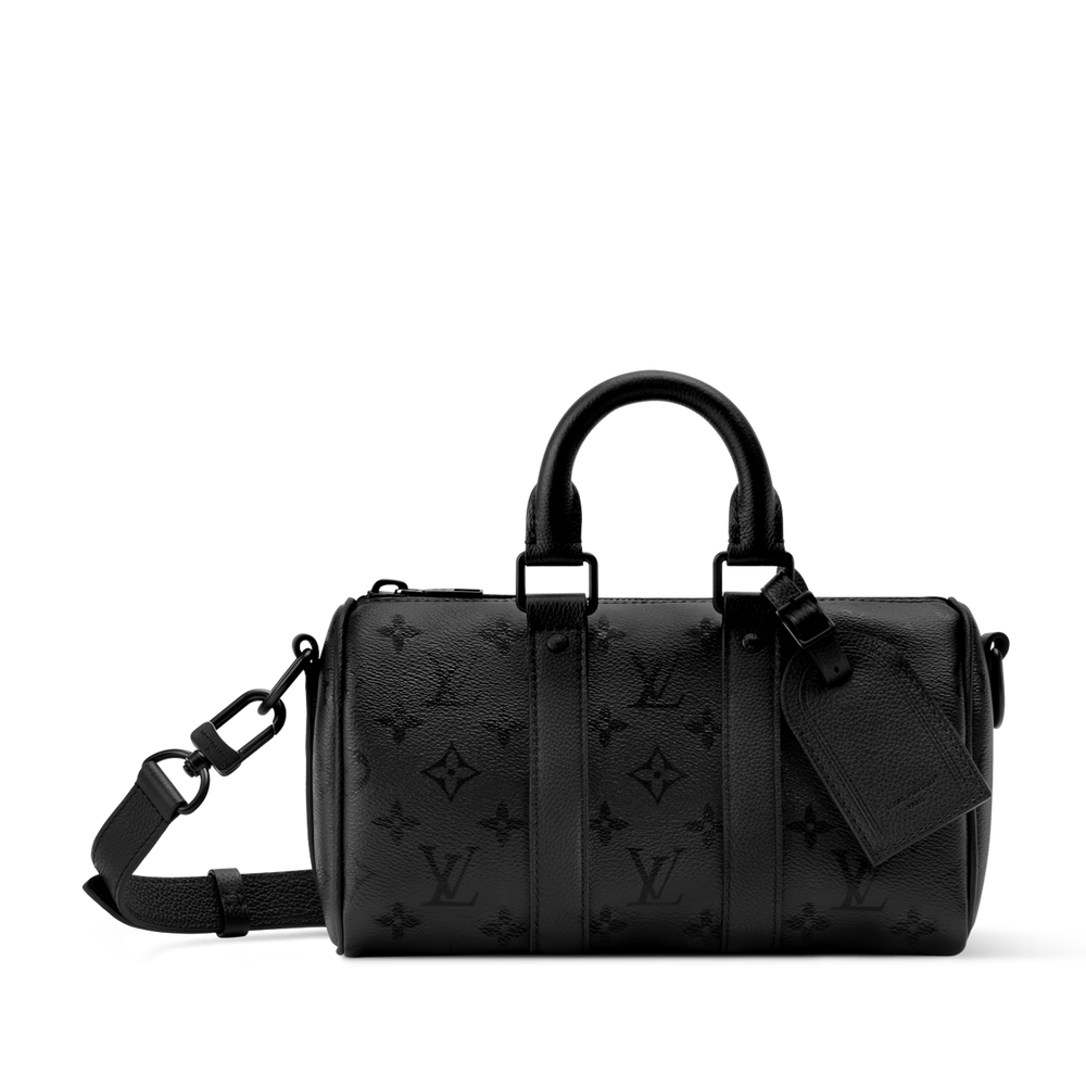 Louis Vuitton Monogram Midnight Canvas Keepall Bandoulière 25 Duffle Bag – Black