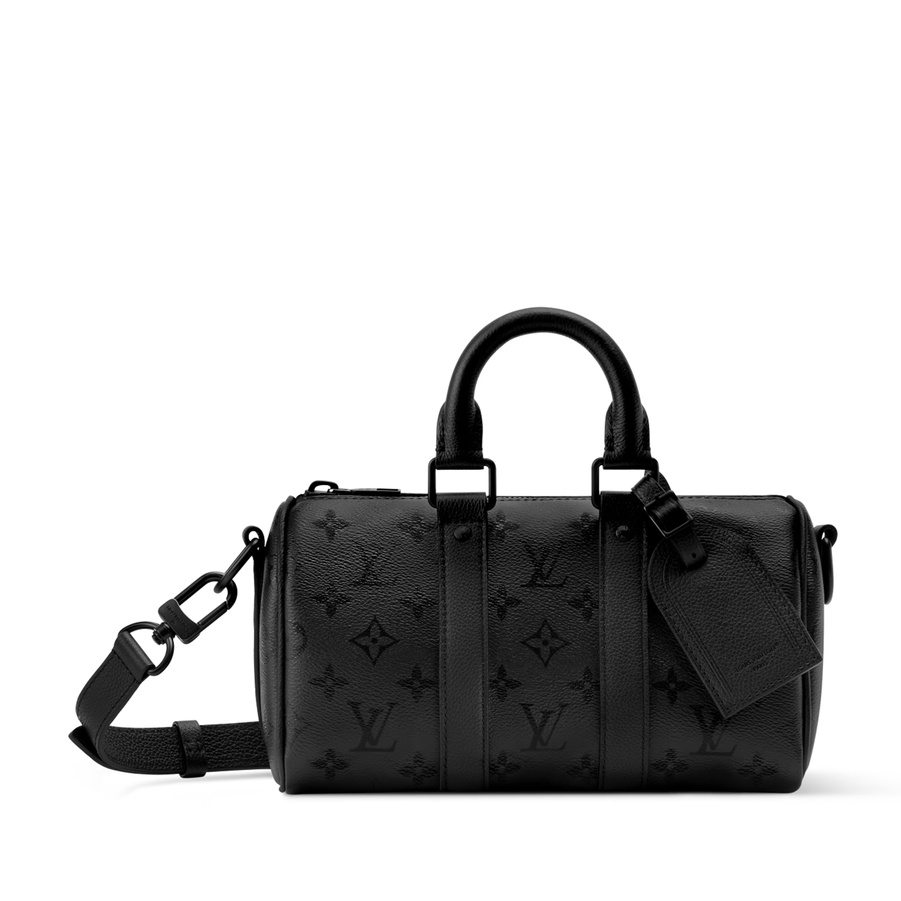 Louis Vuitton Monogram Midnight Canvas Keepall Bandoulière 25 Duffle Bag – Black