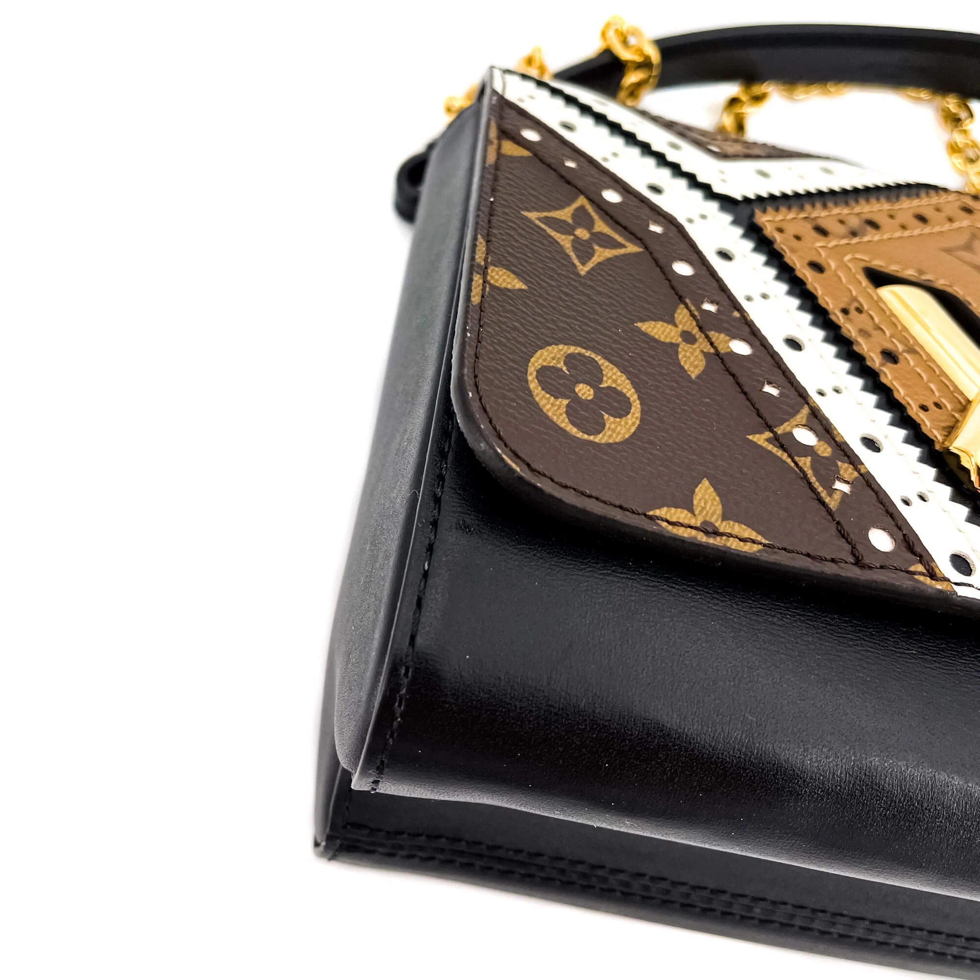 Louis Vuitton Veau Satin Monogram Twist MM Shoulder Bag - Brown