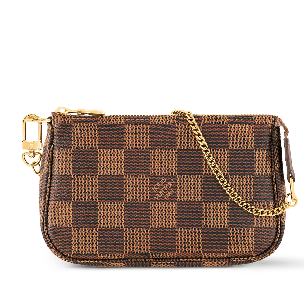 Louis Vuitton Damier Ebene Canvas Mini Pochette Accessories Shoulder Bag – Brown