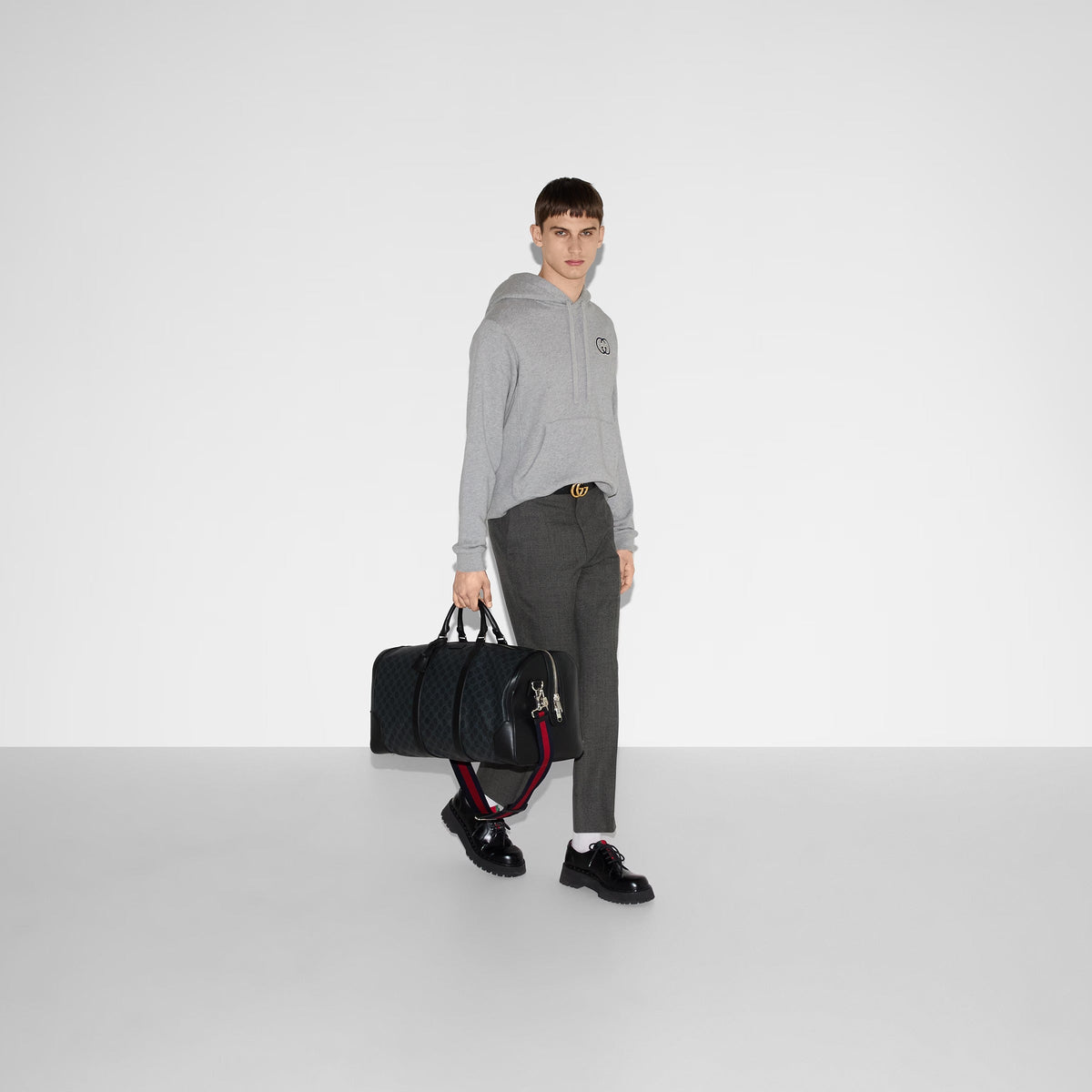 Gucci GG Canvas Medium Holdall Duffle Bag – Black