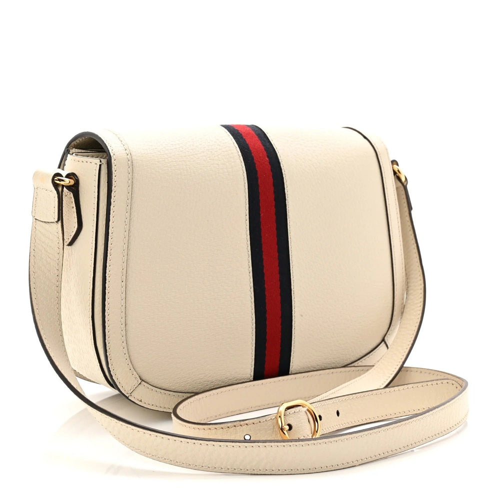 Gucci Textured Calfskin Small Ophidia Flap Bag – Mystic White