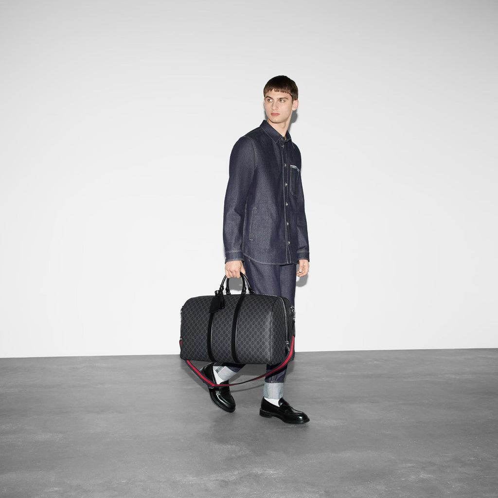 Gucci GG Supreme Canvas Large Duffle Bag – Black