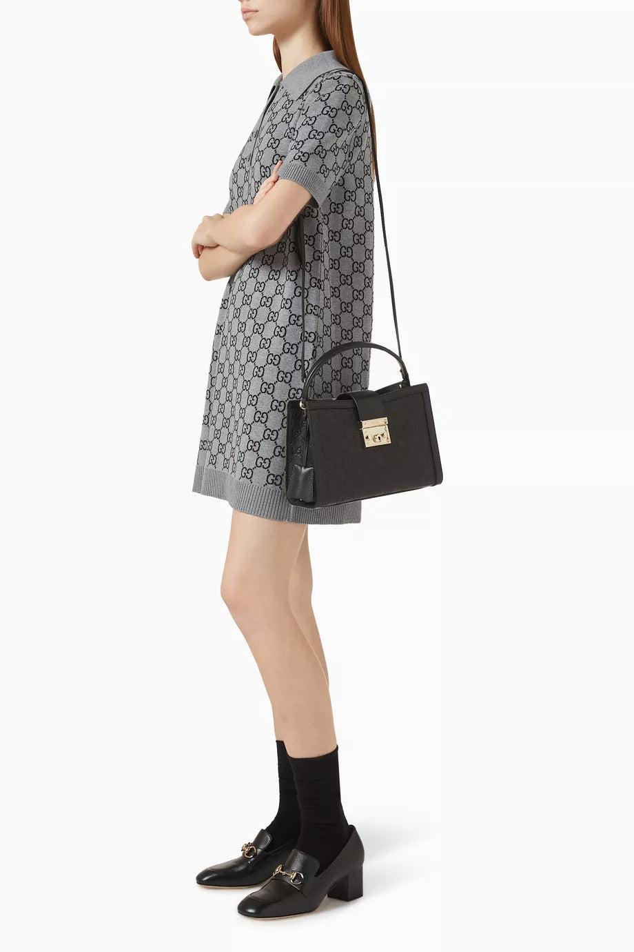 Gucci Padlock Top-Handle Medium Leather Bag – Black