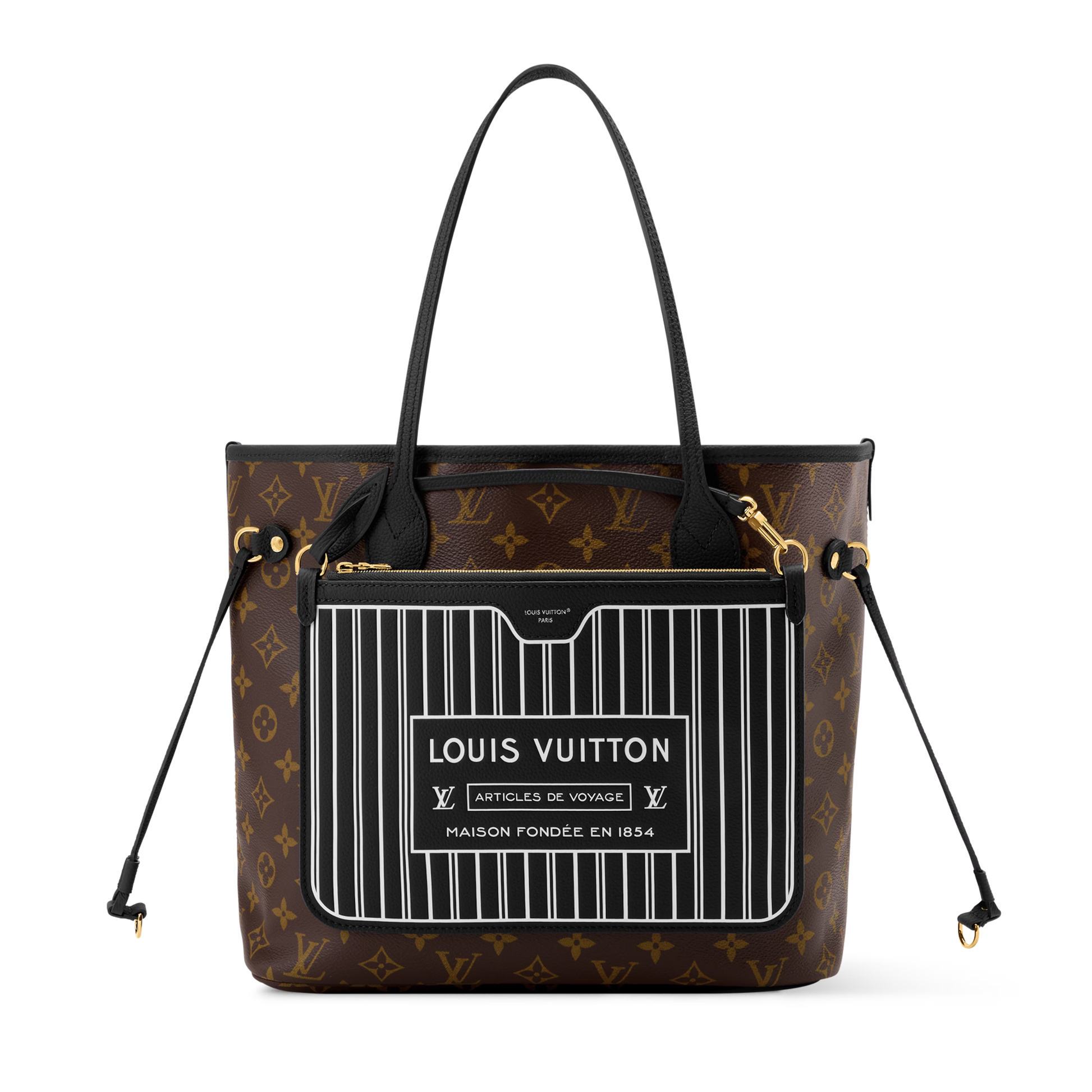 Louis Vuitton Monogram Canvas Neverfull Inside Out MM Shoulder Bag – Black
