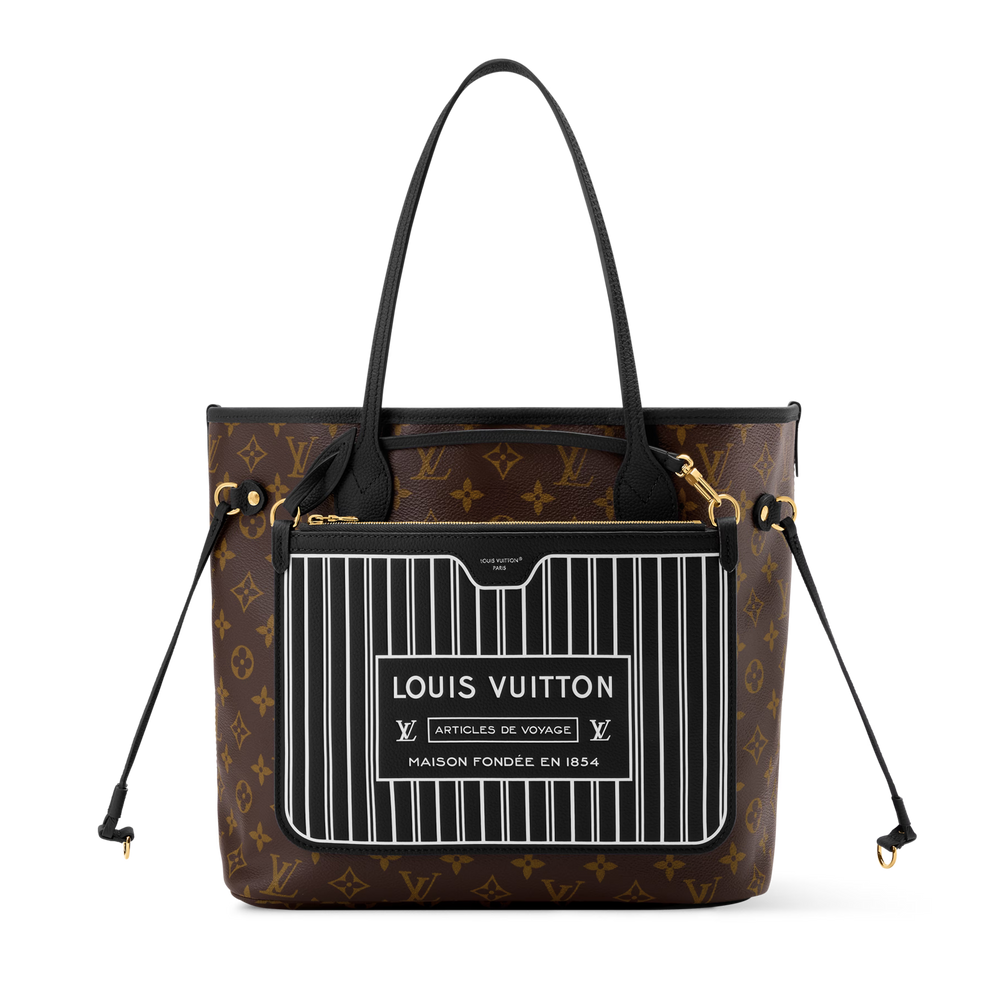 Louis Vuitton Monogram Canvas Neverfull Inside Out MM Shoulder Bag – Black