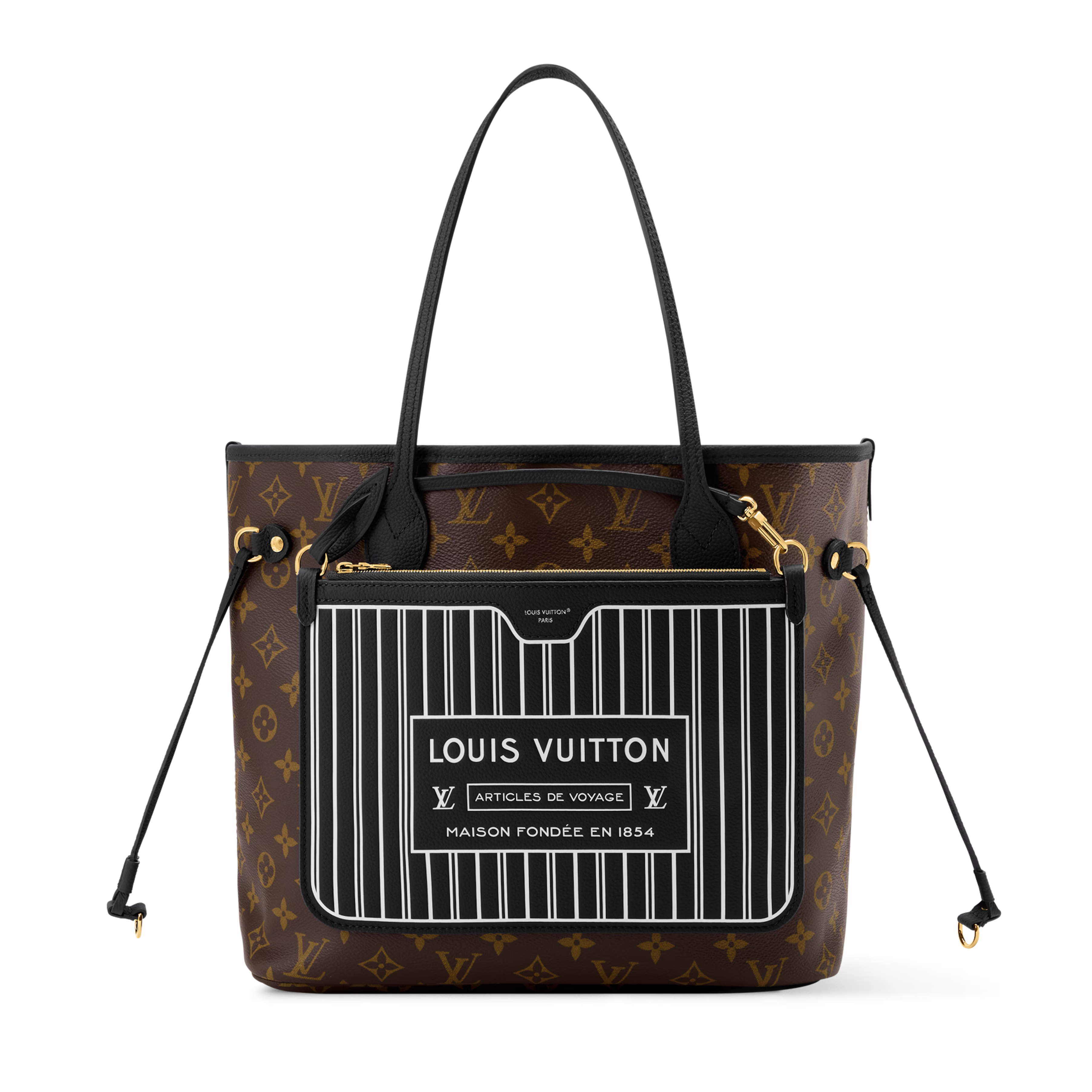 Louis Vuitton Monogram Canvas Neverfull Inside Out MM Shoulder Bag – Black