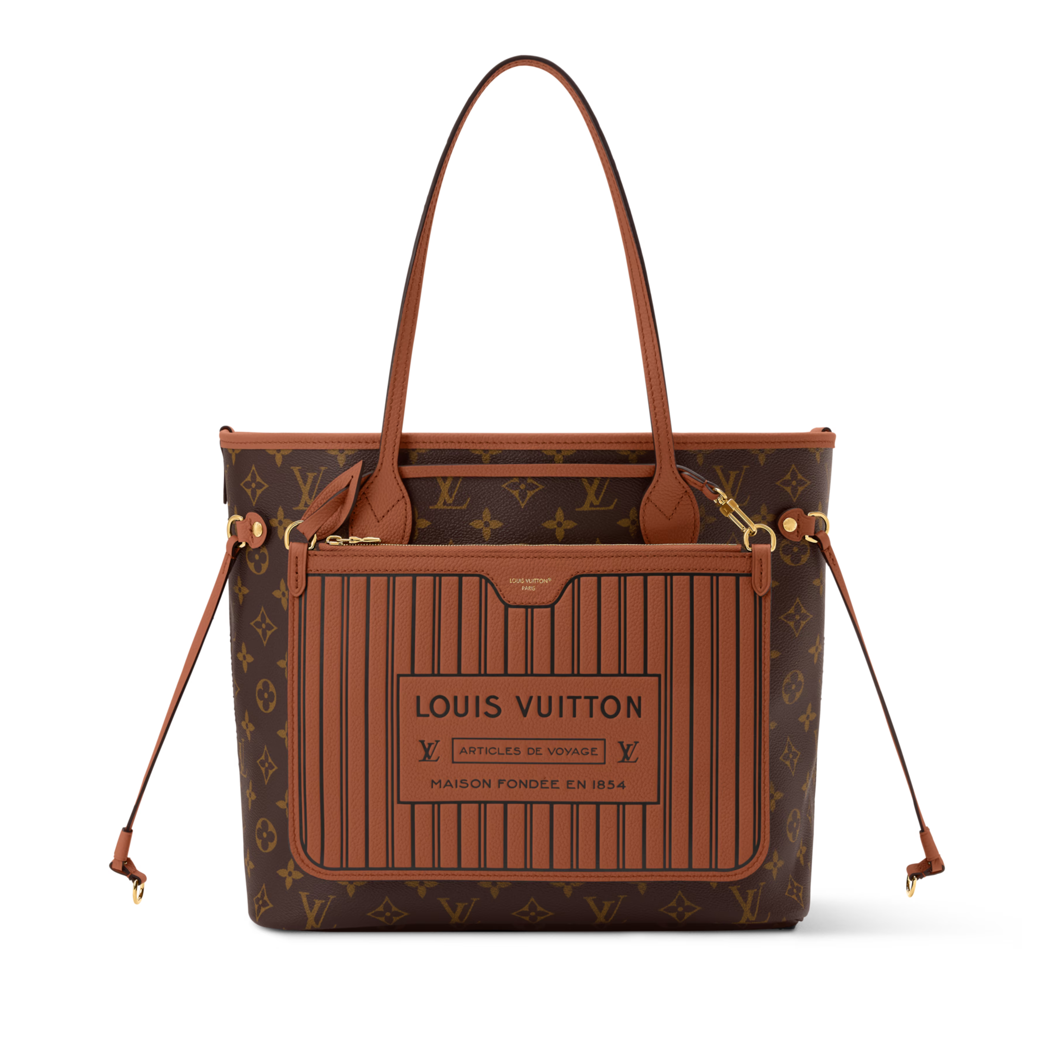 Louis Vuitton Mongram Canvas Neverfull Inside Out MM Shoulder Bag – Tan
