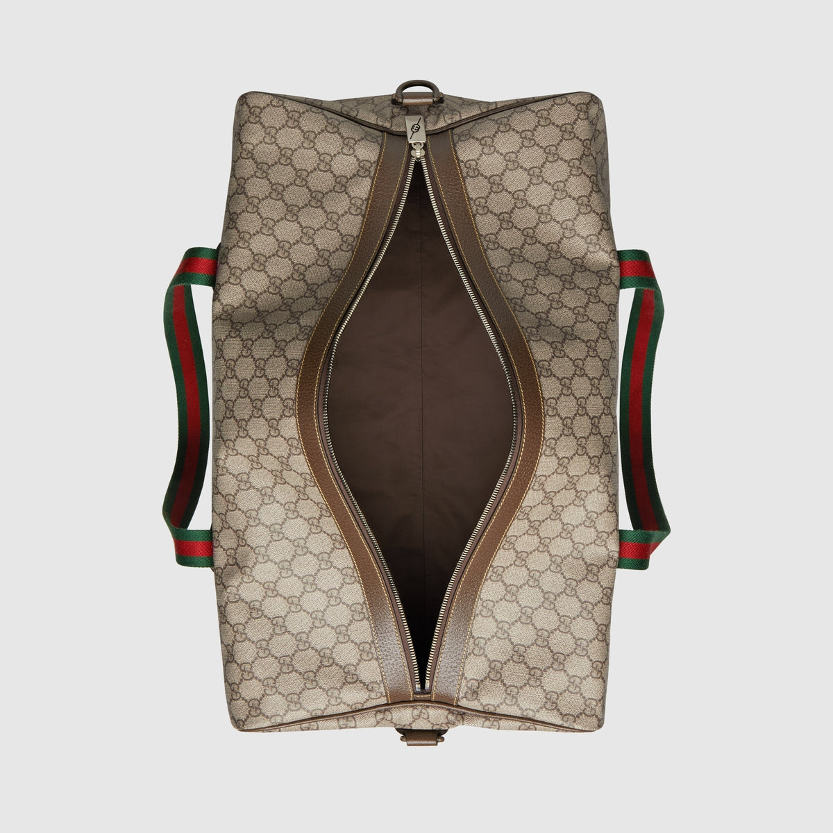 Gucci GG Supreme Canvas Large Duffle Bag with Web - Beige