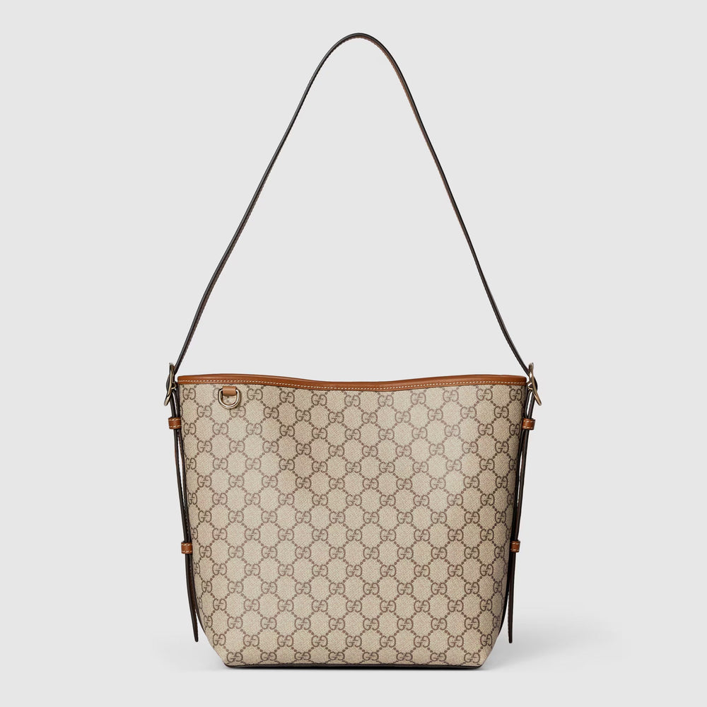 Gucci GG Emblem Small Shoulder Bag – Beige/Brown