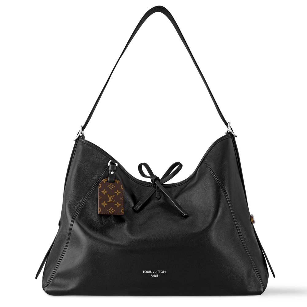Louis Vuitton Lambskin CarryAll Vibe MM Handbag – Black