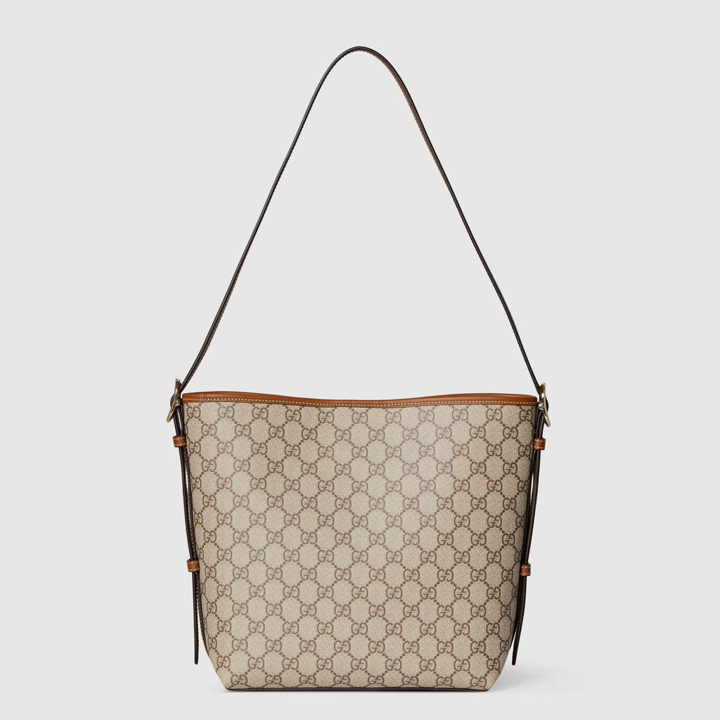 Gucci GG Emblem Small Shoulder Bag – Beige/Brown