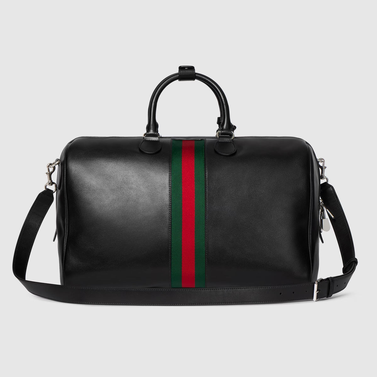 Gucci Web Trademark Medium Duffle Travel Bag – Black