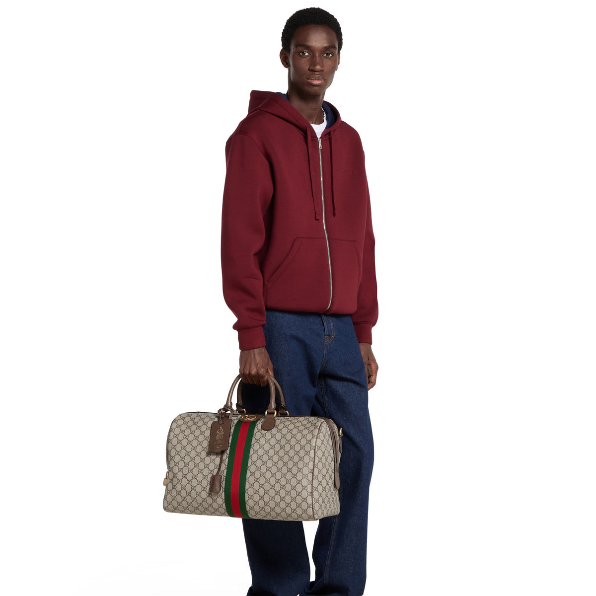 Gucci GG Canvas Savoy Medium Duffle Bag – Beige