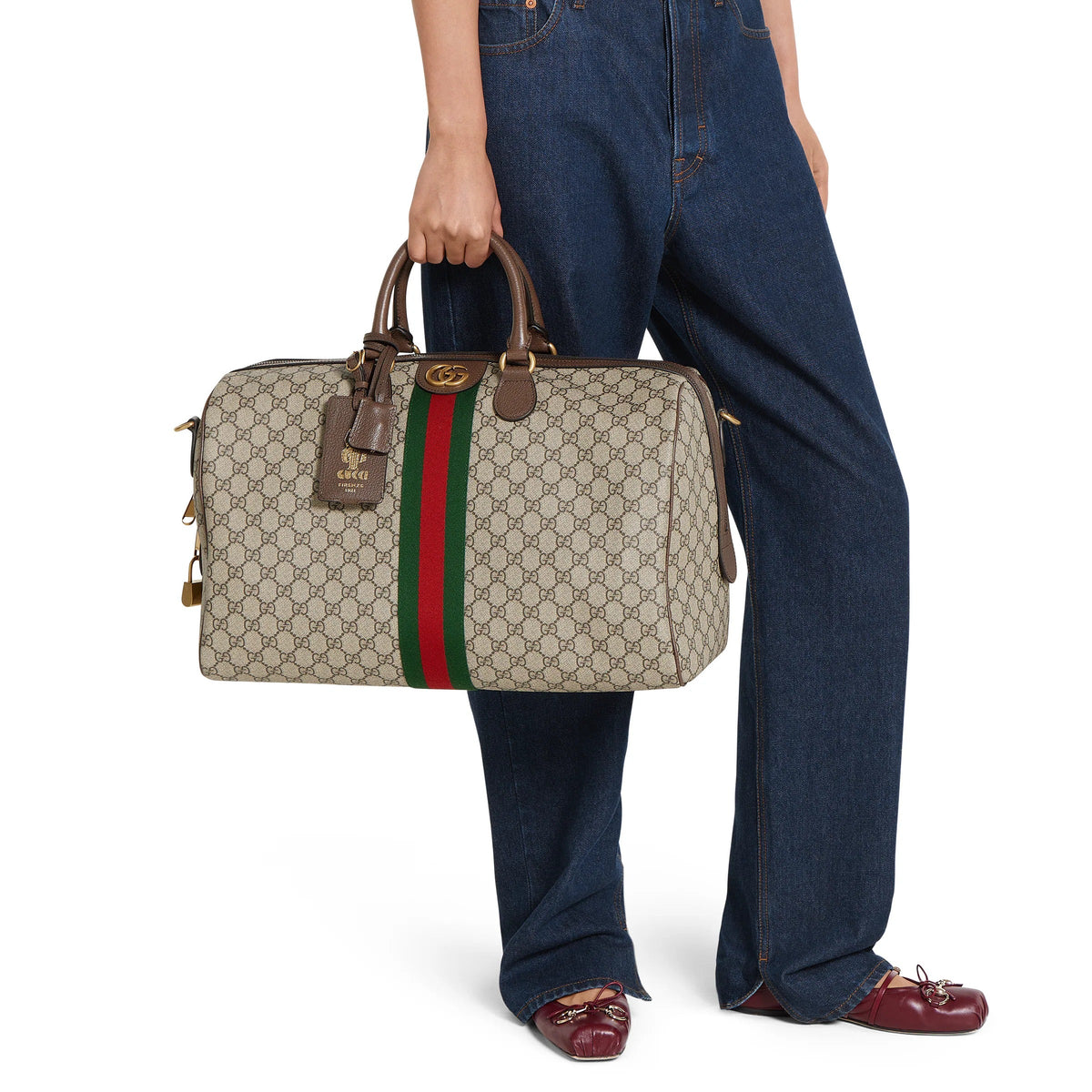 Gucci GG Canvas Savoy Medium Duffle Bag – Beige