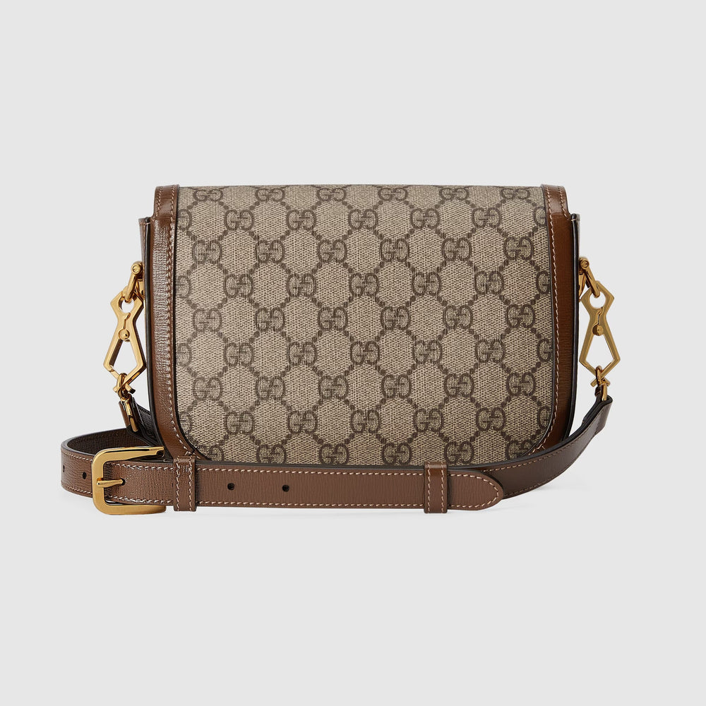 Gucci Horsebit 1955 GG Supreme Canvas Small Shoulder Bag – Beige