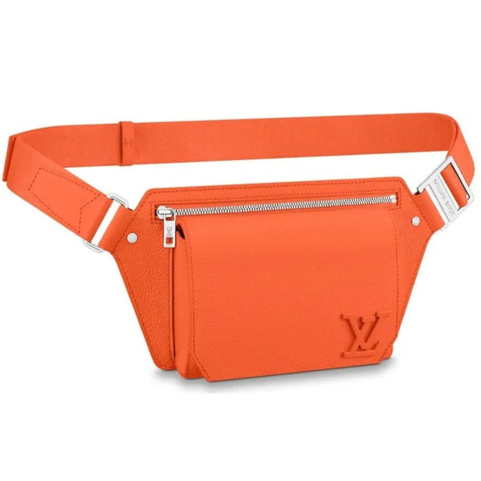 Louis Vuitton Grained Calfskin Aerogram Takeoff Sling Belt Bag - Orange