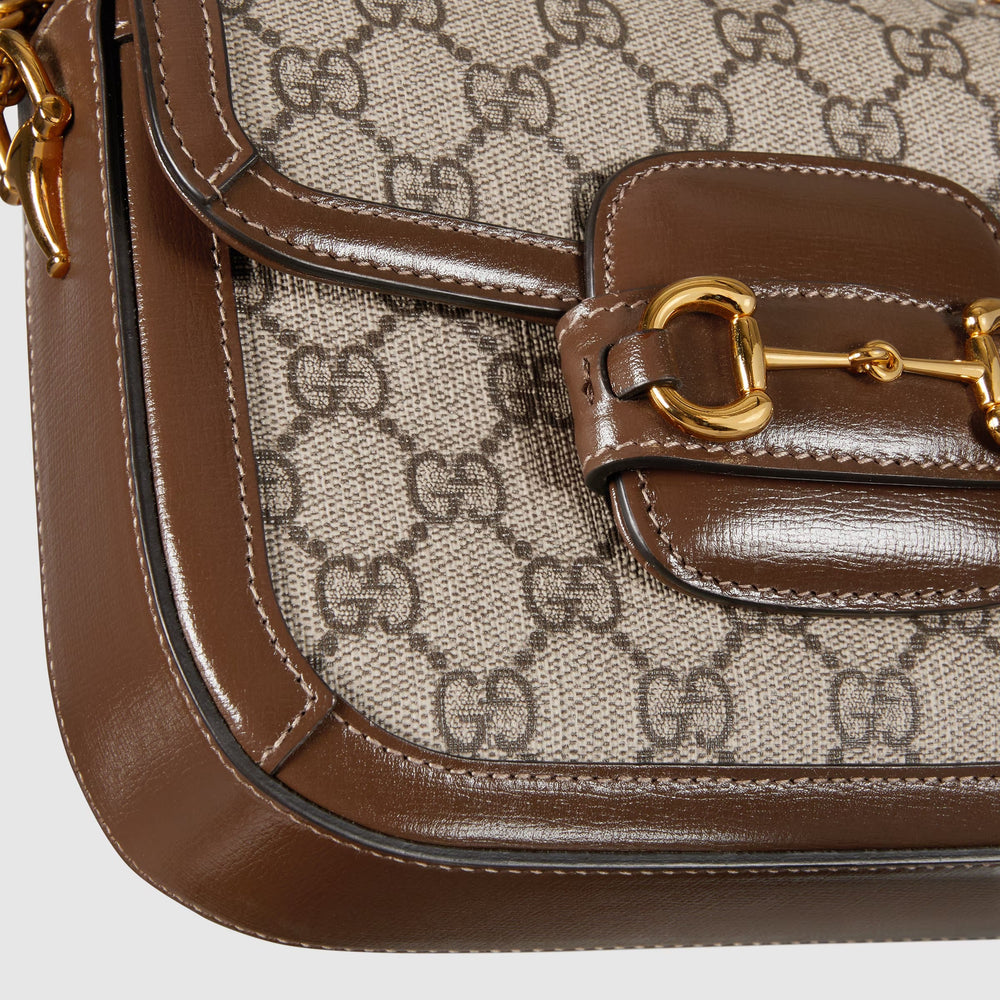 Gucci Horsebit 1955 GG Supreme Canvas Small Shoulder Bag – Beige