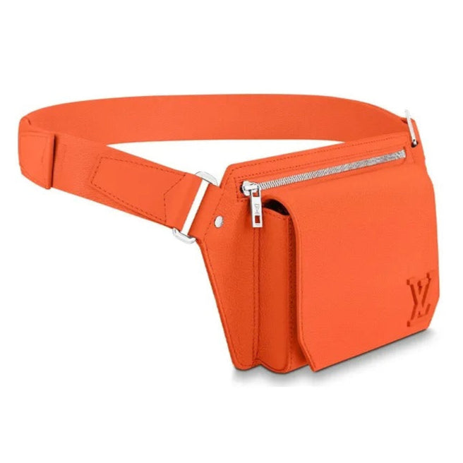 Louis Vuitton Grained Calfskin Aerogram Takeoff Sling Belt Bag - Orange