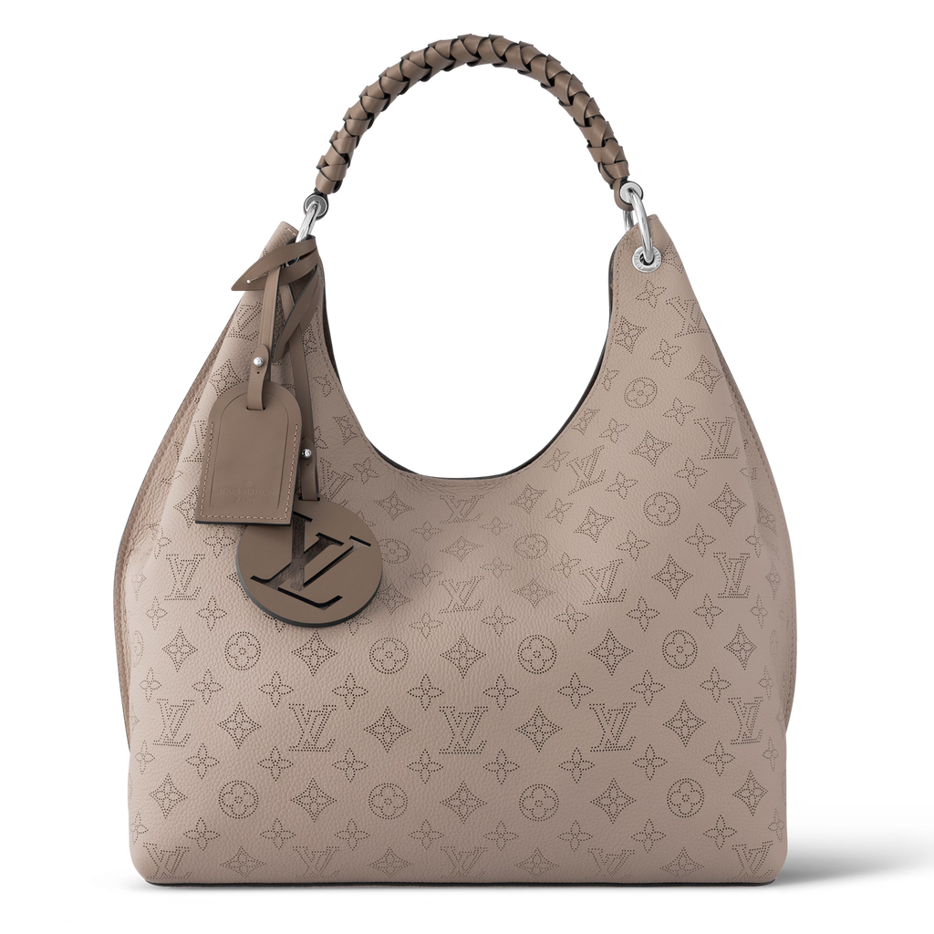 Louis Vuitton Mahina Leather Carmel Hobo Bag - Beige Galet
