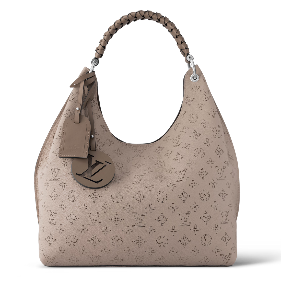 Louis Vuitton Mahina Leather Carmel Hobo Bag - Beige Galet