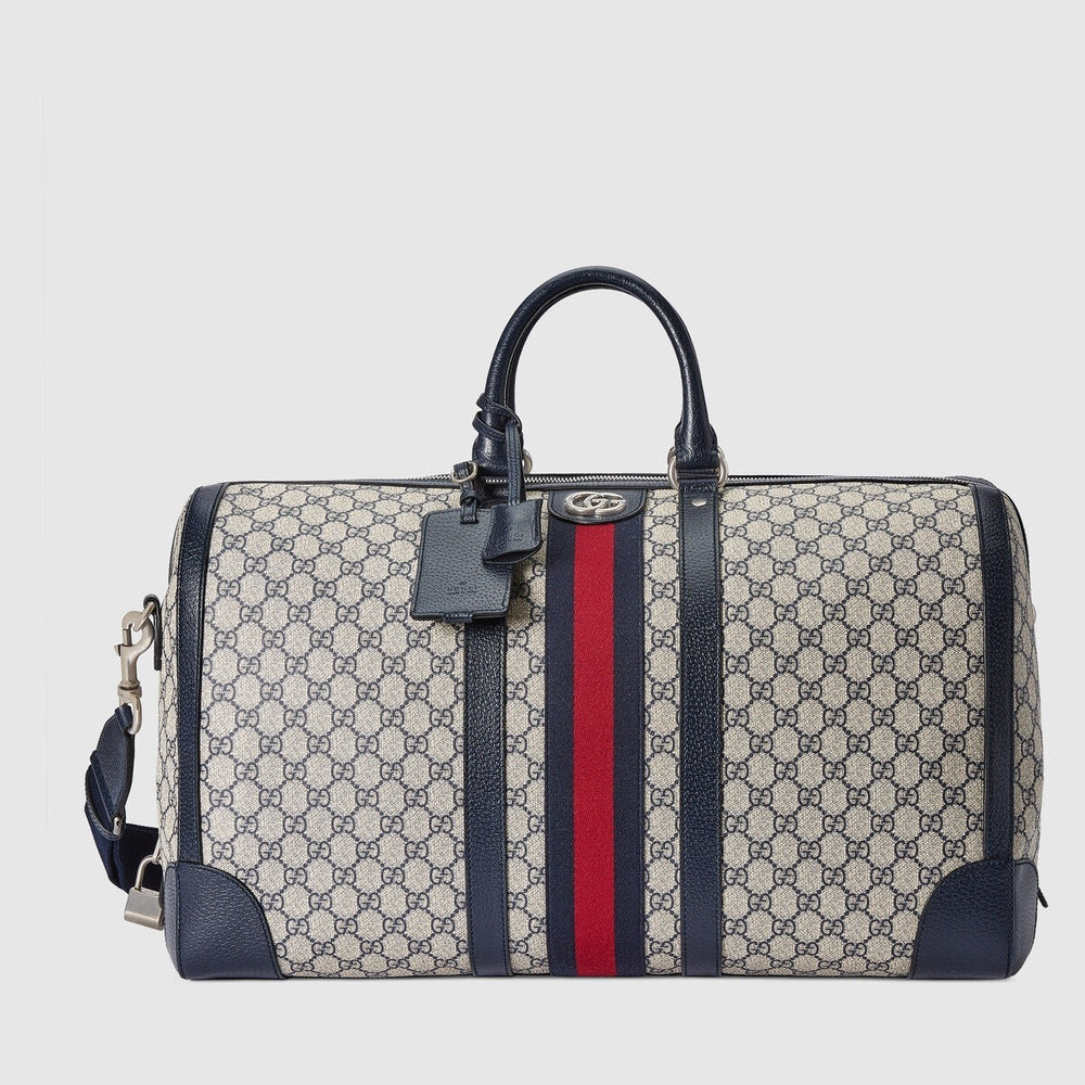 Gucci GG Supreme Canvas Large Savoy Duffle Bag - Blue