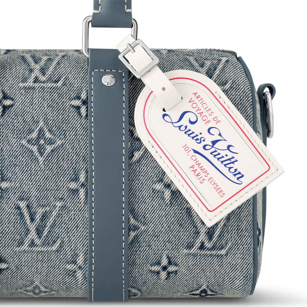Louis Vuitton Monogram Washed Denim Canvas Keepall Bandouliere 25 Duffle Bag