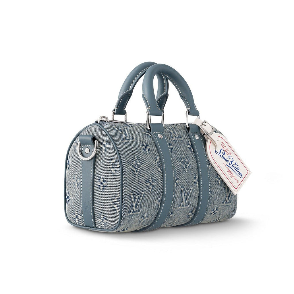 Louis Vuitton Monogram Washed Denim Canvas Keepall Bandouliere 25 Duffle Bag