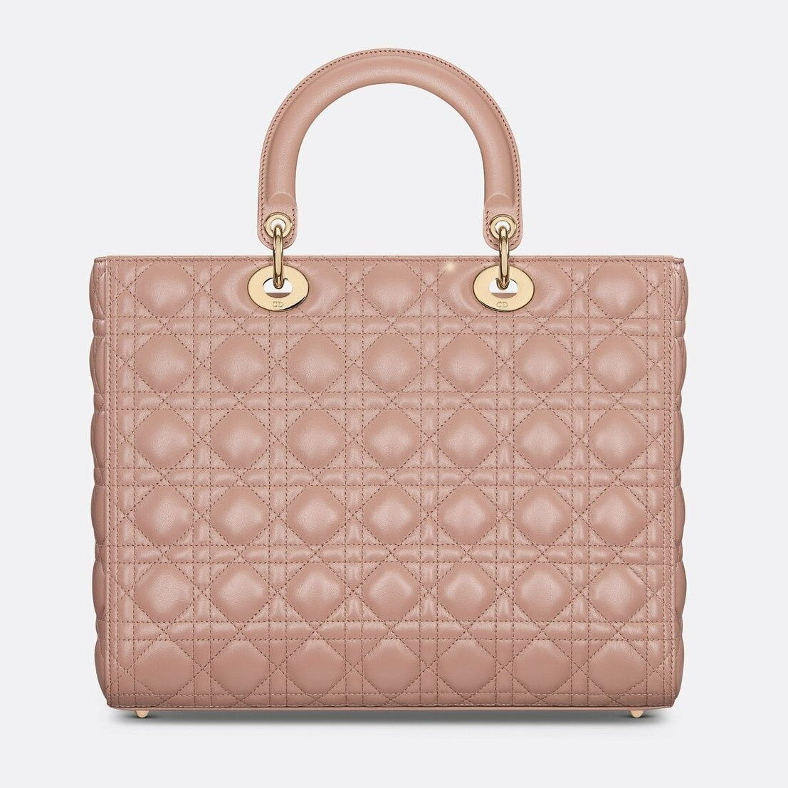 Dior Large Lady Dior Cannage Lambskin Bag - Pink Blush