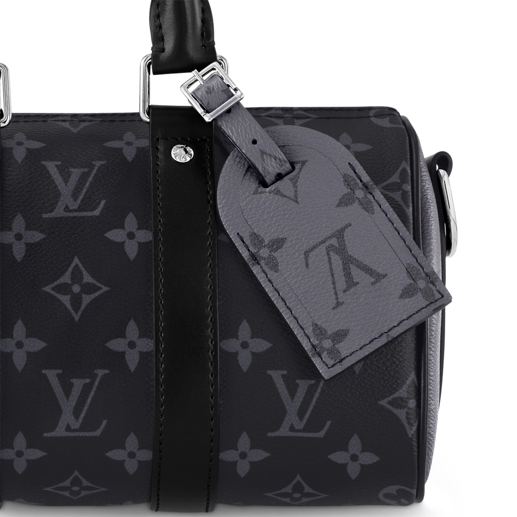 Louis Vuitton Monogram Eclipse Keepall Bandoulière 25 Duffle Bag – Grey