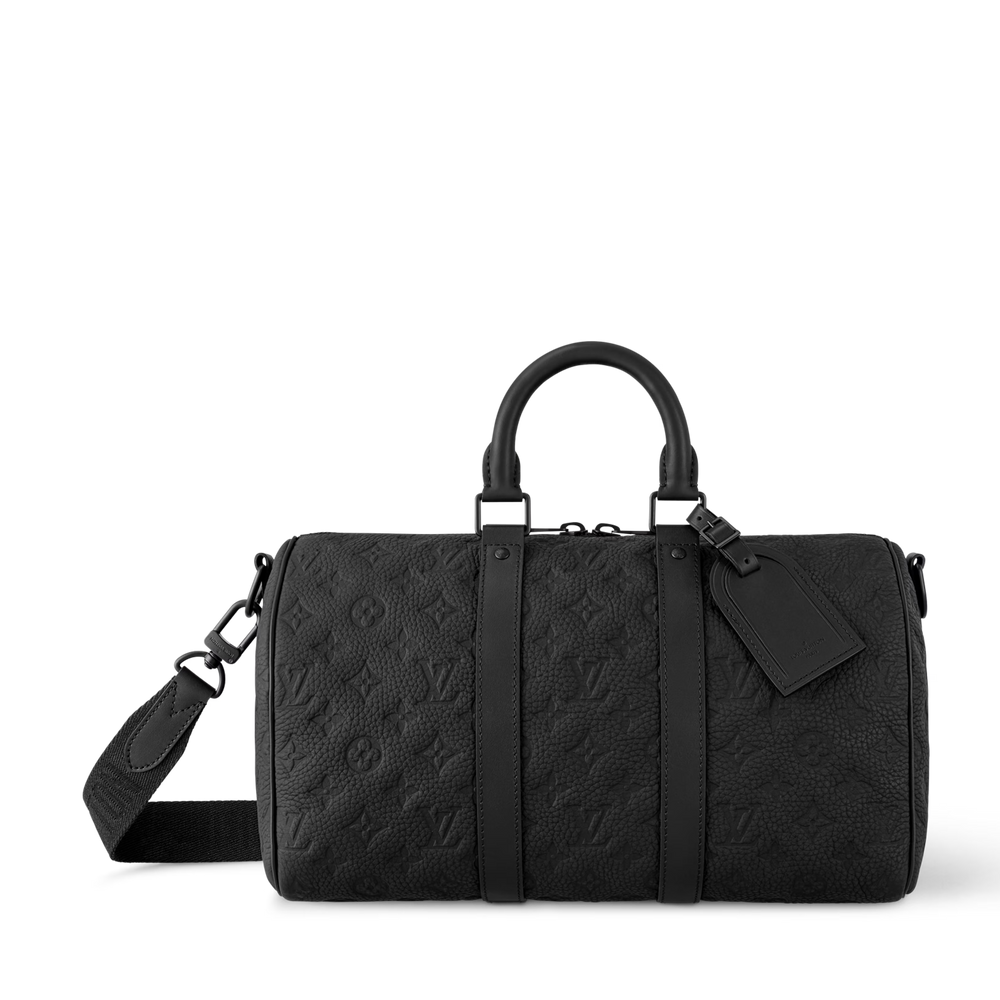 Louis Vuitton Taurillon Monogram Keepall Bandoulière 35 Duffle Bag – Black
