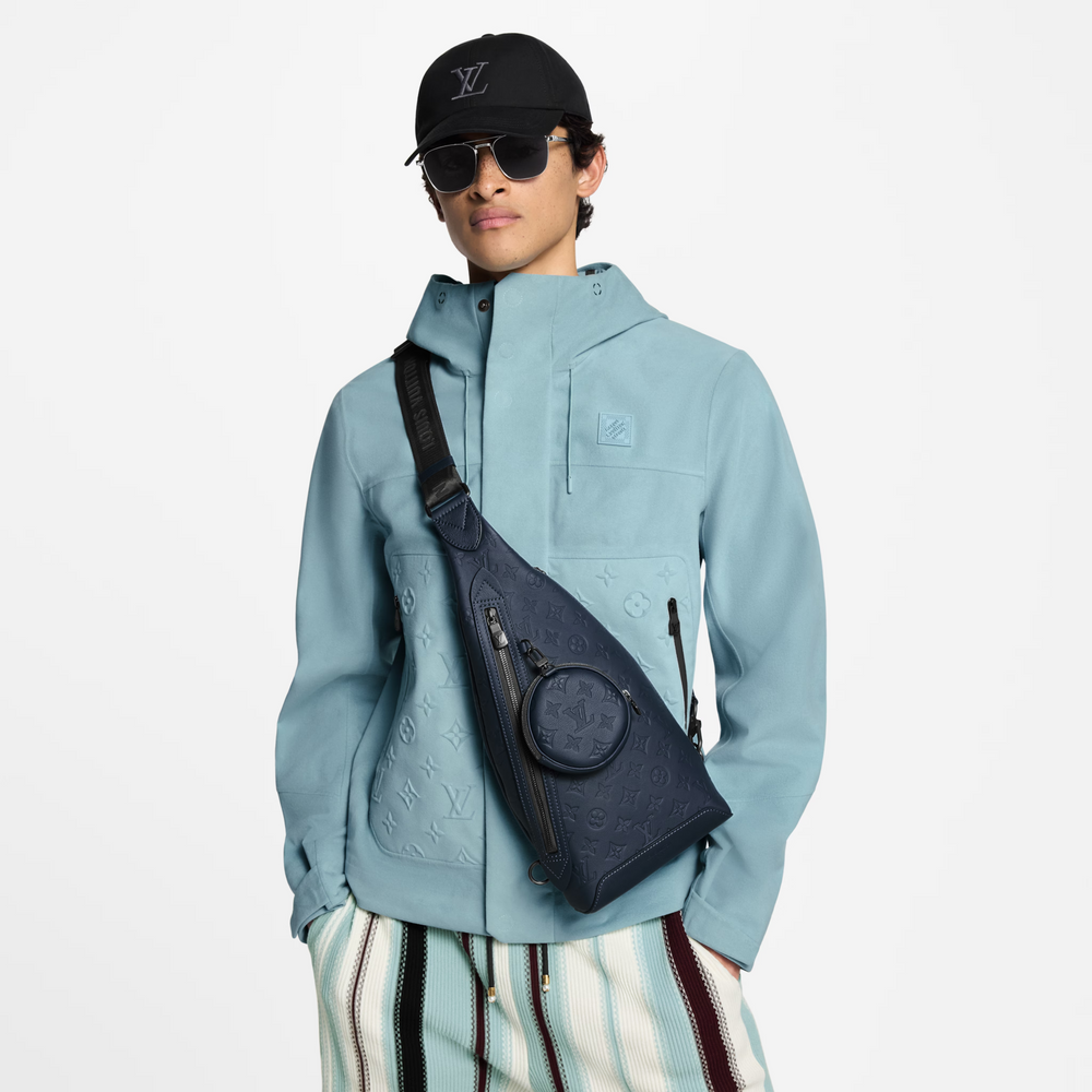 Louis Vuitton Monogram Shadow Leather Duo Slingbag – Navy Blue