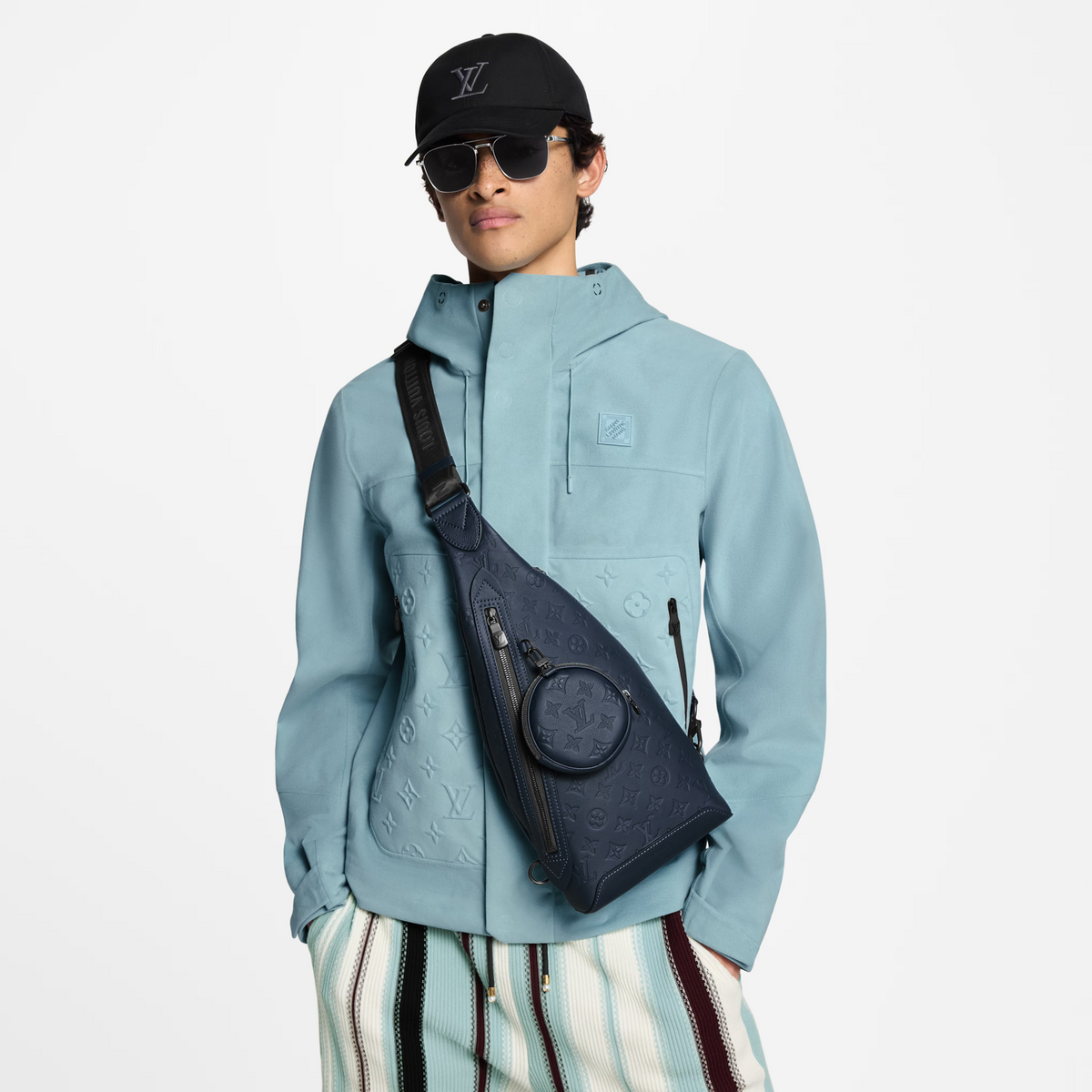 Louis Vuitton Monogram Shadow Leather Duo Slingbag – Navy Blue