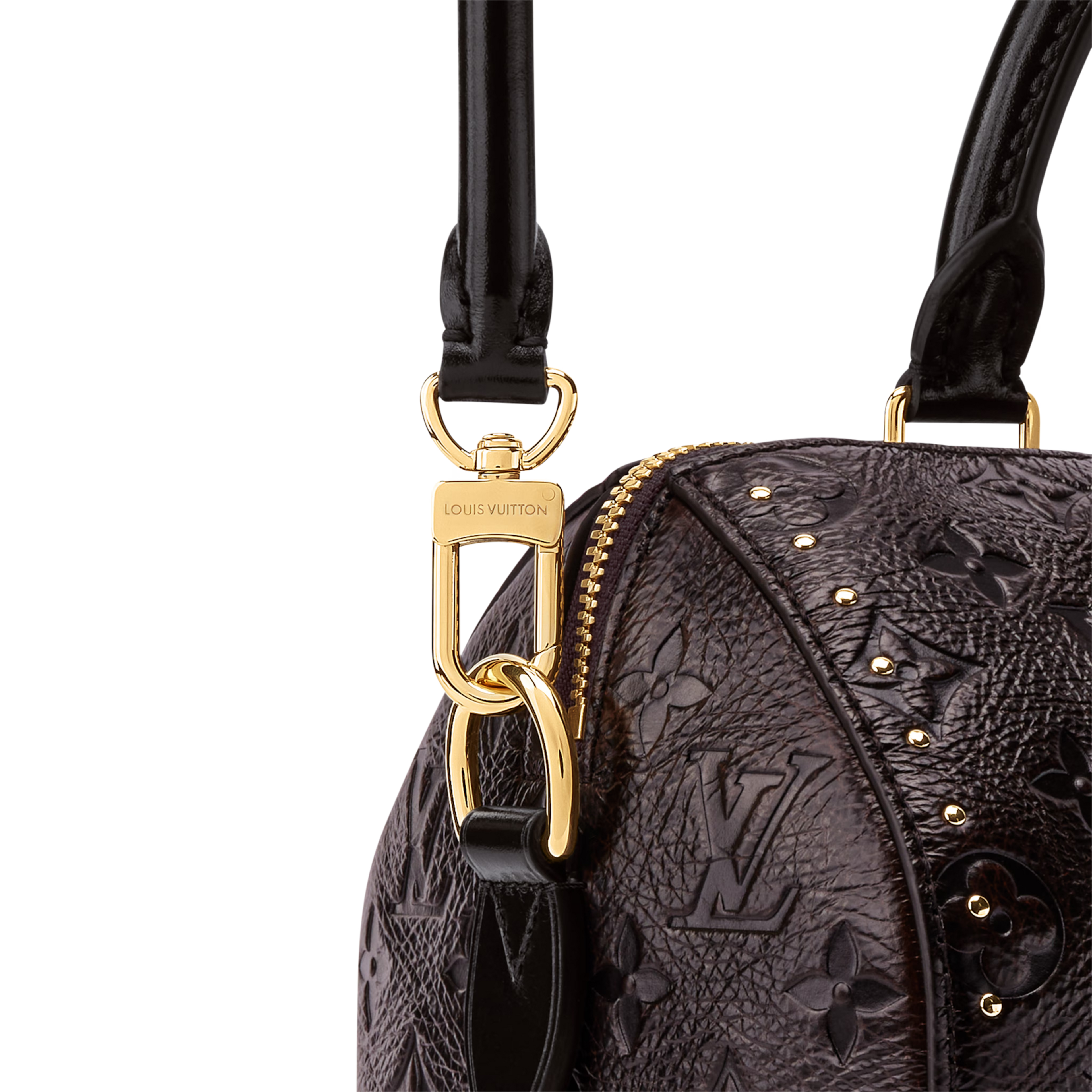 Louis Vuitton Calfskin Leather Speedy Trunk 25 Handbag – Acajou Black