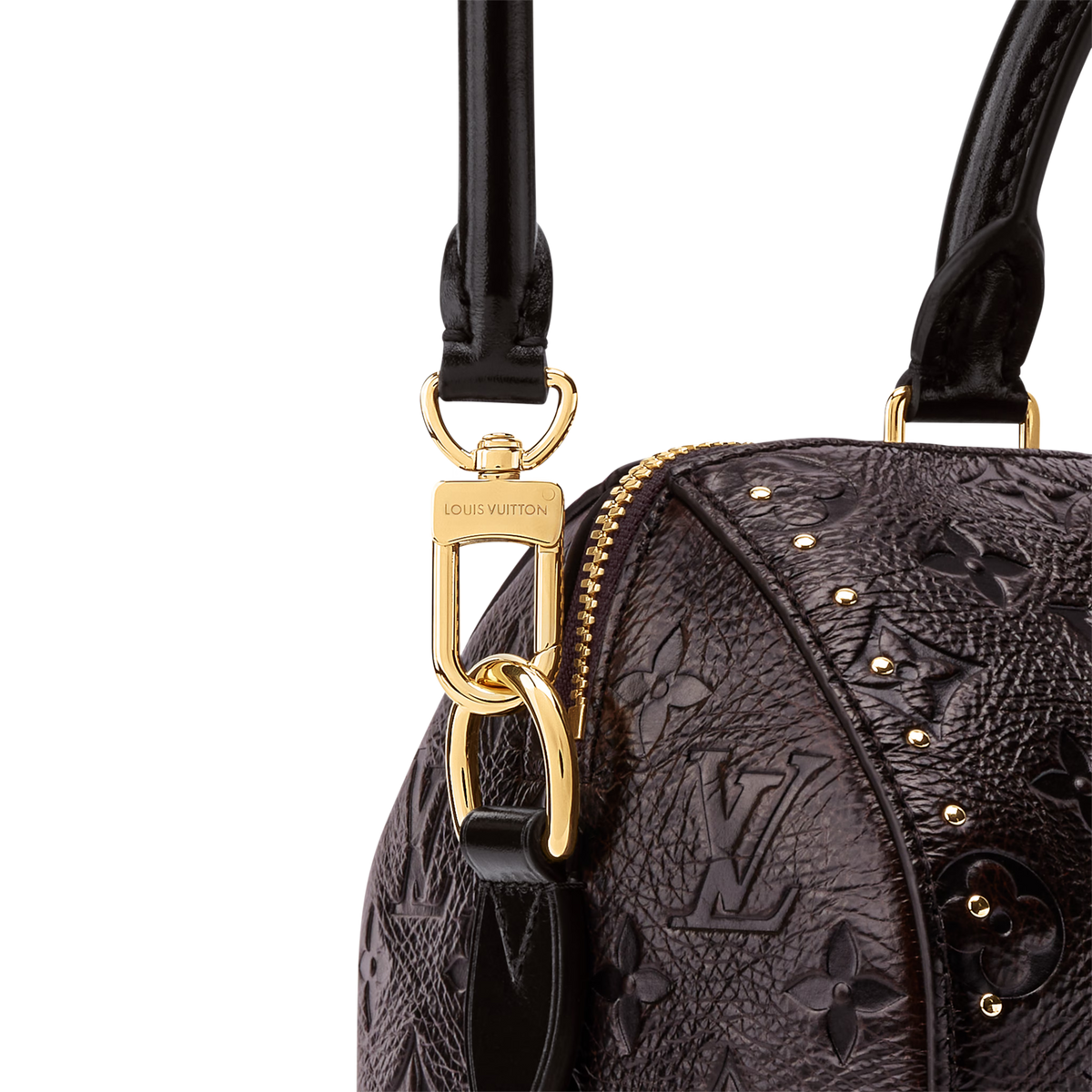 Louis Vuitton Calfskin Leather Speedy Trunk 25 Handbag – Acajou Black