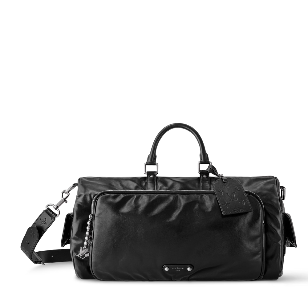 Louis Vuitton Calfskin Keepall Cargo Bandoulière 50 Travel Bag – Black