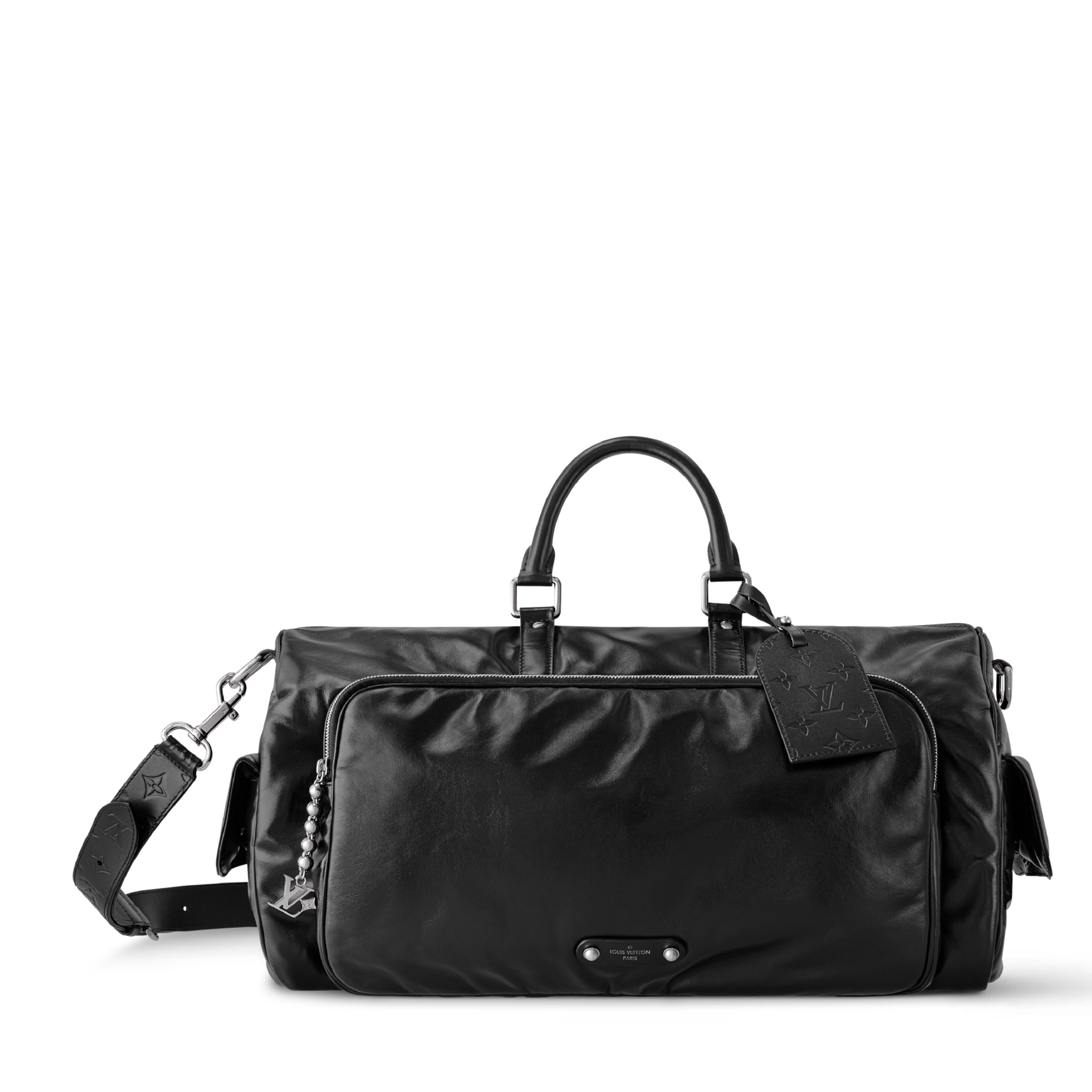 Louis Vuitton Calfskin Keepall Cargo Bandoulière 50 Travel Bag – Black