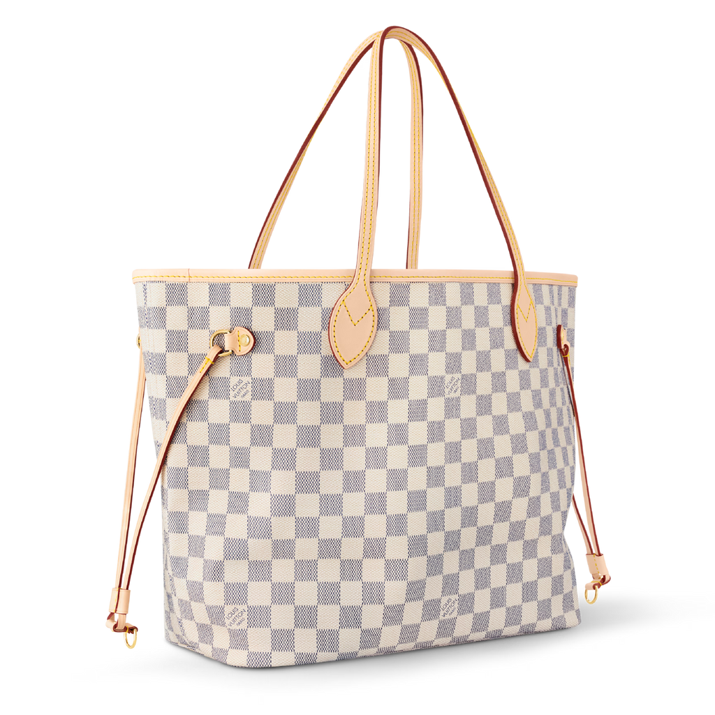 Louis Vuitton Damier Azur Canvas Neverfull MM Tote Bag – Beige