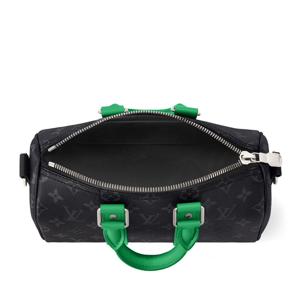 Louis Vuitton Monogram Eclipse Keepall Bandoulière 25 Duffle Bag – Green