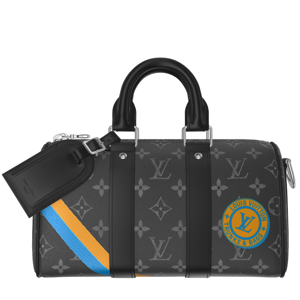 Louis Vuitton Monogram Eclipse Keepall Bandoulière 25 Duffle Bag – Black